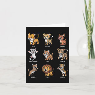 Niedliche Wildkatzen Cartoon Tiere Big Cat Species Karte