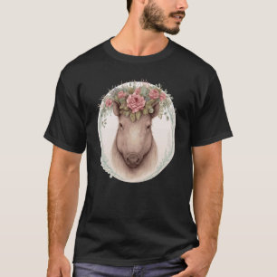 Niedliche Wildschweine Aquarell Blume Krontier 1 T-Shirt