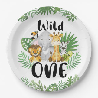 Niedliche Wildtiere 1. Geburtstag Pappteller