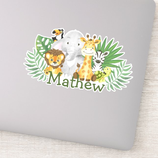 Niedliche Wildtiere aus Safari-Dschungel Aufkleber (Detail)