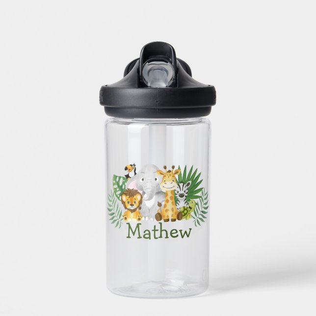 Niedliche Wildtiere aus Safari-Dschungel Trinkflasche (Vorne)
