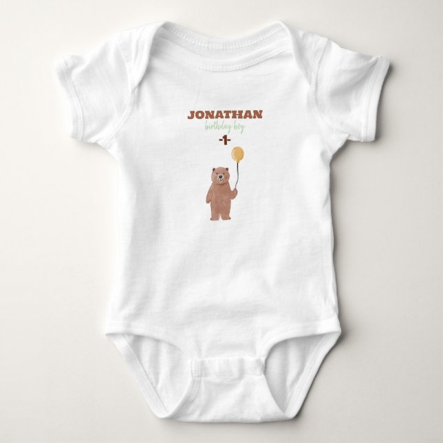 Niedliche Wildtiere zum Geburtstag Baby Strampler (Vorderseite)