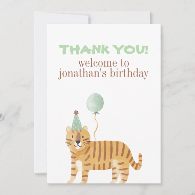 Niedliche Wildtiere zum Geburtstag Dankeskarte (Vorderseite)