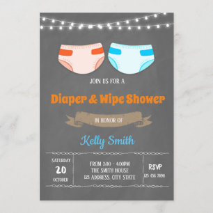 Niedliche Windelduschen-Party Einladung
