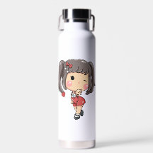 Niedliche Winking Chibi Girl mit Pigtails Tasse