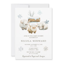 Niedliche Winter Arctic Cow Babydusche
