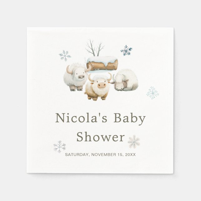 Niedliche Winter Arctic Cow Babydusche Serviette (Vorderseite)