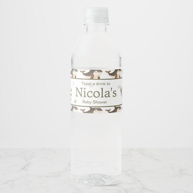 Niedliche Winter Arctic Whale Baby Dusche (Vorderseite)