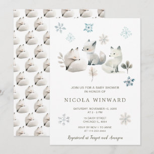 Niedliche Winter Arctic Wolf Babydusche Einladung