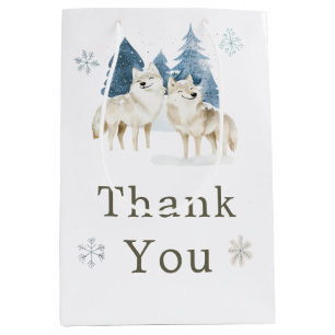 Niedliche Winter Arctic Wolf Babydusche Mittlere Geschenktüte