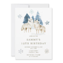 Niedliche Winter Arctic Wolf Geburtstagsparty