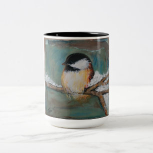Niedliche Winter Black Capped Chickadee Tasse