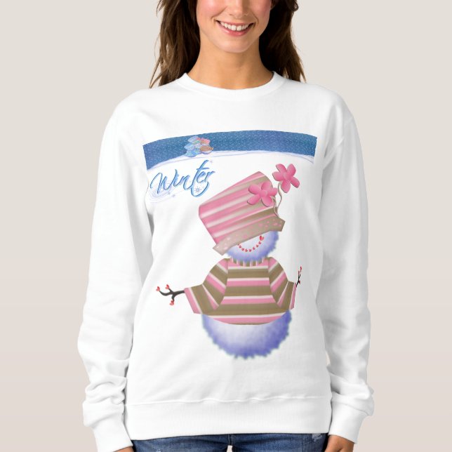 Niedliche Winter-Blues Sweatshirt (Vorderseite)