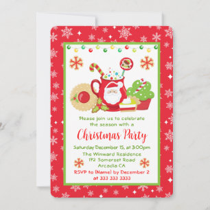 Niedliche Winter Cookies und Kakaoweihnachtsgebäck Einladung
