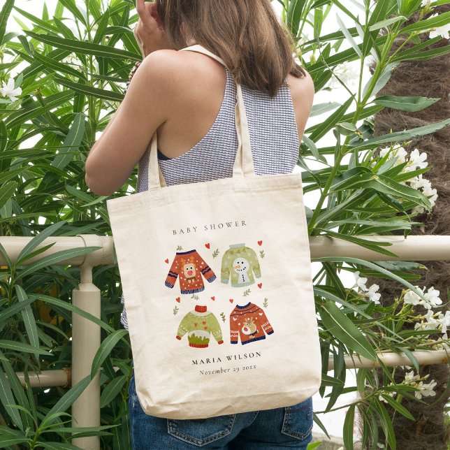 Niedliche Winter Herz Leafy Ugly Sweater Baby Dusc Tragetasche (Von Creator hochgeladen)