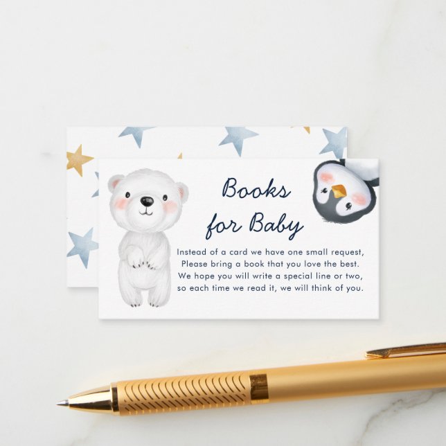 Niedliche Winter Little Arctic Animals Books for B Begleitkarte (Vorderseite/Rückseite Beispiel)