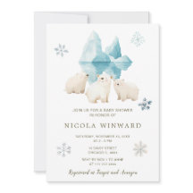 Niedliche Winter Polar Bears Kinderdusche