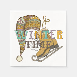 Niedliche Wintereis Skate Strick Strumpf Serviette