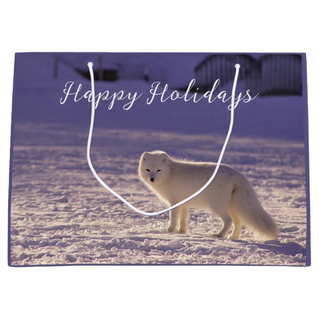Niedliche Winterfotografie des Schneefräses Große Geschenktüte (Vorderseite)
