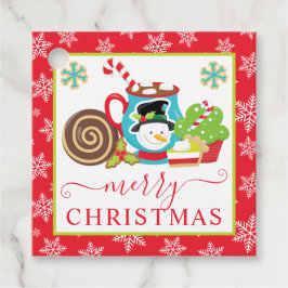 Niedliche Winterkekse und Kakao-Weihnachten Geschenkanhänger
