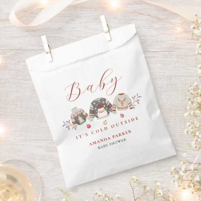 Niedliche Winterkleidung Weihnachtsdusche Geschenktütchen (Ausgeschnitten)