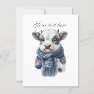 Niedliche Winterkuhliebhaber der Saison tragen ihr Postkarte