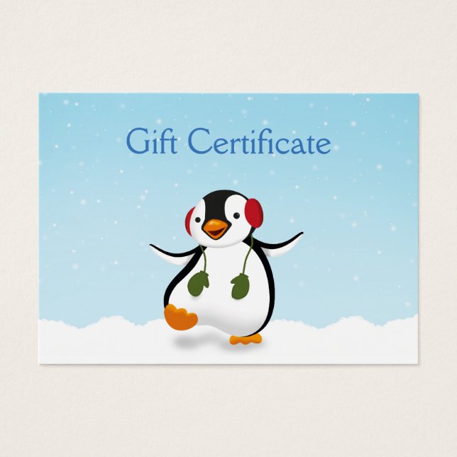 Niedliche Winterpinguin-Geschenkkarte (Vorderseite)