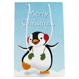 Niedliche Winterpinguin Mittelgebäck Mittlere Geschenktüte