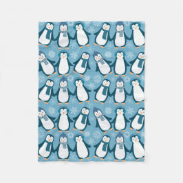 Niedliche Winterpinguine Fleecedecke