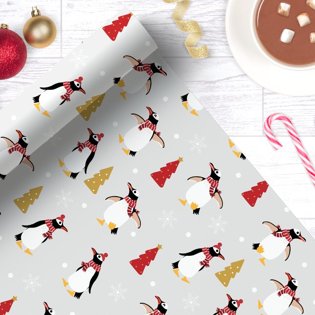 Niedliche Winterpinguine Geschenkpapier (Von Creator hochgeladen)