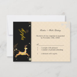 Niedliche Winterrentierverheiratung RSVP