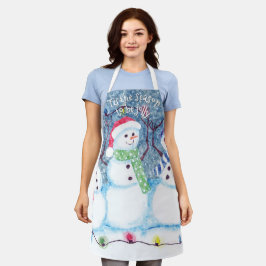 Niedliche Wintersaison Snowmen Kunst, Dichtung und Schürze