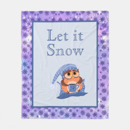 Niedliche Winterschneeflocken Blue Baby Owl Cap Fleecedecke