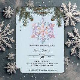 Niedliche Winterschneeflocken Niedliche Babydusche Einladung