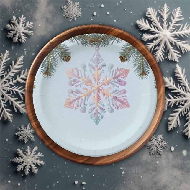 Niedliche Winterschneeflocken Niedliche Babydusche Pappteller (Von Creator hochgeladen)