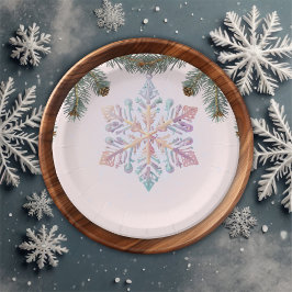 Niedliche Winterschneeflocken Niedliche Babydusche Pappteller