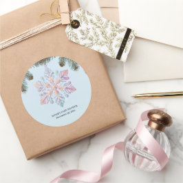 Niedliche Winterschneeflocken Niedliche Babydusche Runder Aufkleber