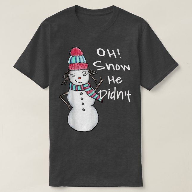Niedliche Winterschneefrau T-Shirt (Design vorne)