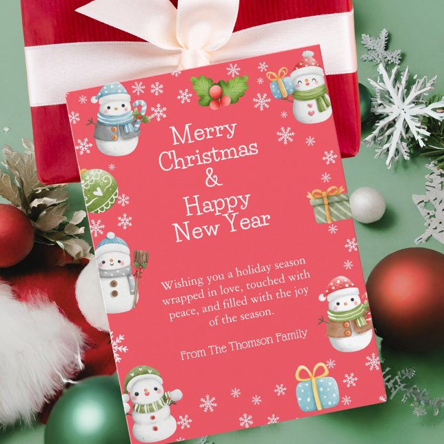 Niedliche Winterschneezeit Feiertagskarte (Von Creator hochgeladen)