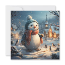 Niedliche Winterszenen mit Flachkarte