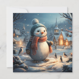 Niedliche Winterszenen mit Flachkarte