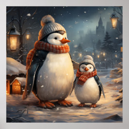 Niedliche Winterszenen-Poster Poster