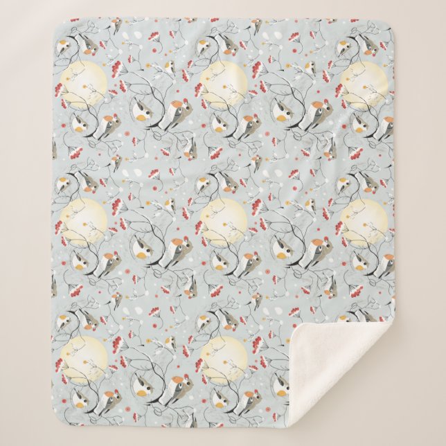 Niedliche Wintervögel Sherpadecke (Vorderseite)