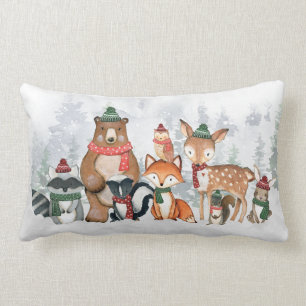 Niedliche Winterwaldtiere Woodland Baby Kinderzimm Lendenkissen