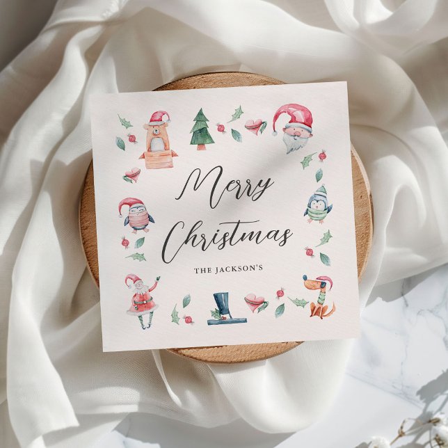 Niedliche WinterWeihnachten Personalisiert Serviette (Von Creator hochgeladen)