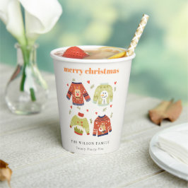 Niedliche Winterweihnachtsgeburt Blätterteig Ugly  Pappbecher