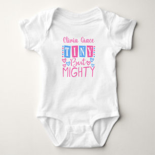 Niedliche, winzig, aber mächtig rosa, Personalisie Baby Strampler