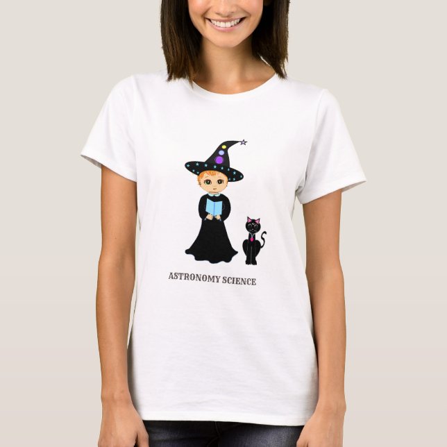 Niedliche Wissenschaftler und Katze T-Shirt (Vorderseite)