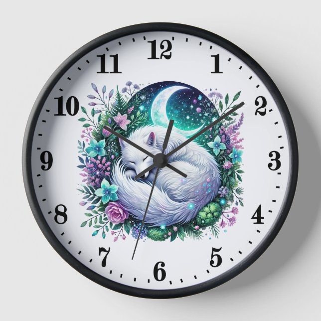 Niedliche Wolfsflieger Uhr (Vorderseite)