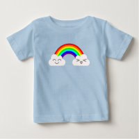 Niedliche Wolken und ein Regenbogen-T - Shirt